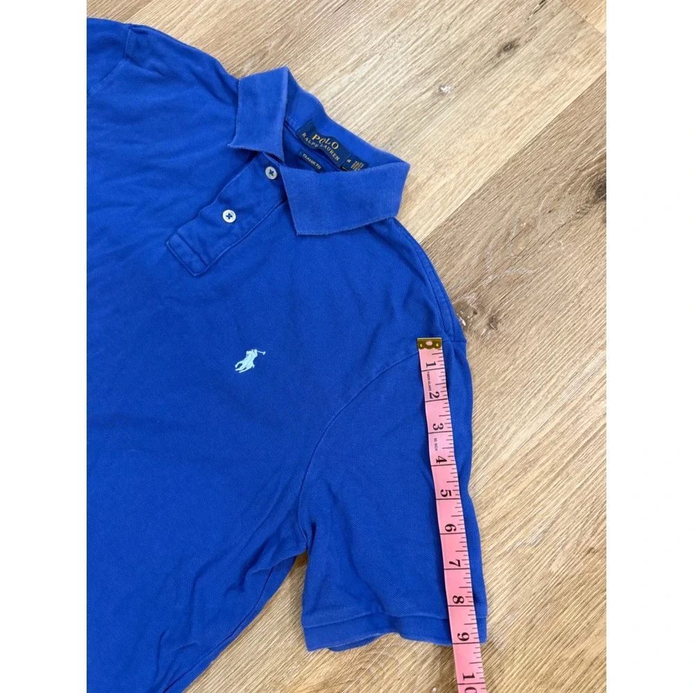 Polo Ralph Lauren Classic Fit Cotton Mesh Polo Shirt Mens M Royal Blue Preppy